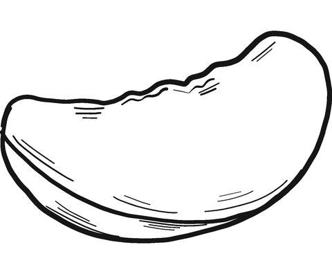 Peach Slice Coloring Page